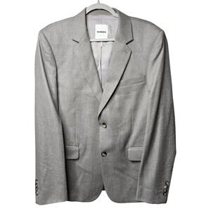 Sandro Paris Men’s Gray Wool Blazer Jacket Size 52 EU 42R New With Tags MSRP$715